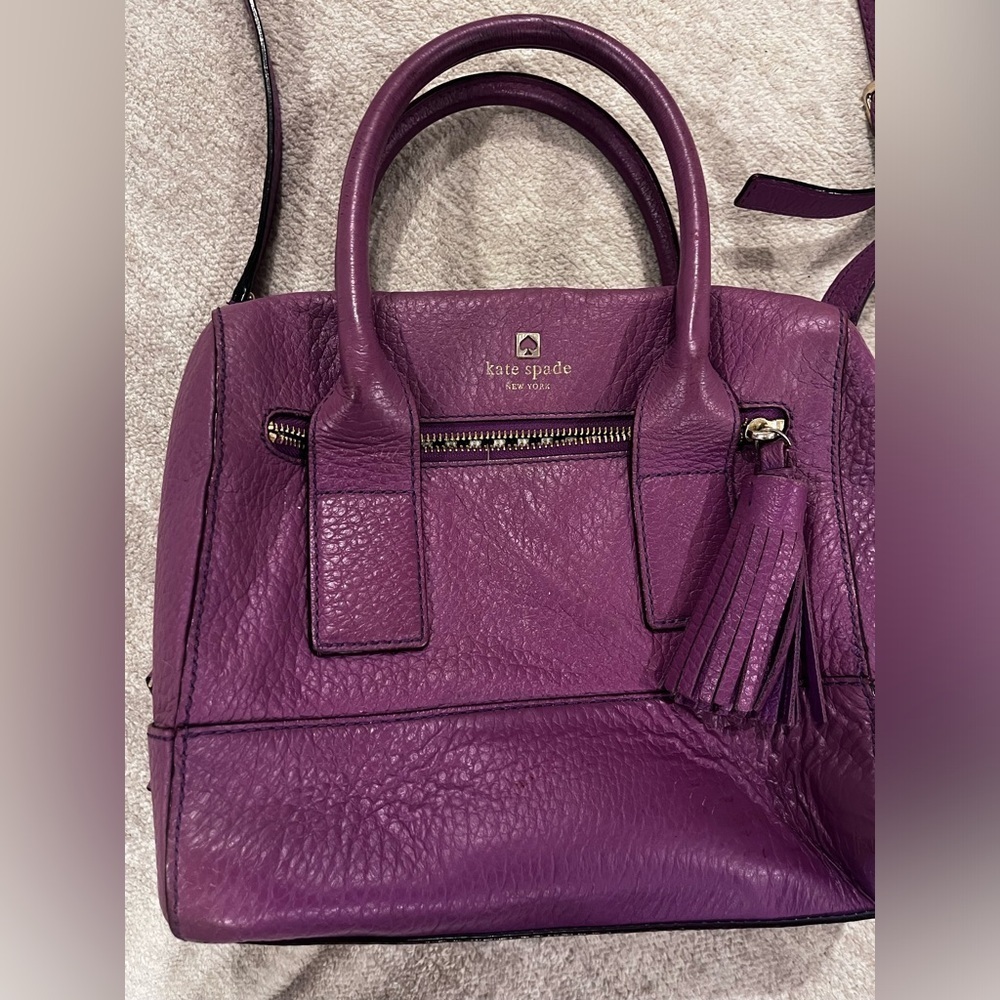 Kate Spade VIOLET PURPLE Shoulder Bag All Pebble Leather Purse - Picture 4 of 12